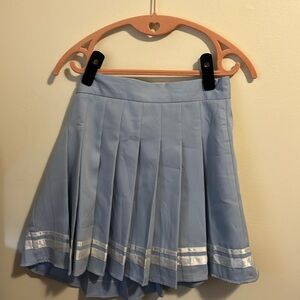 Baby Blue Pleated Miniskirt